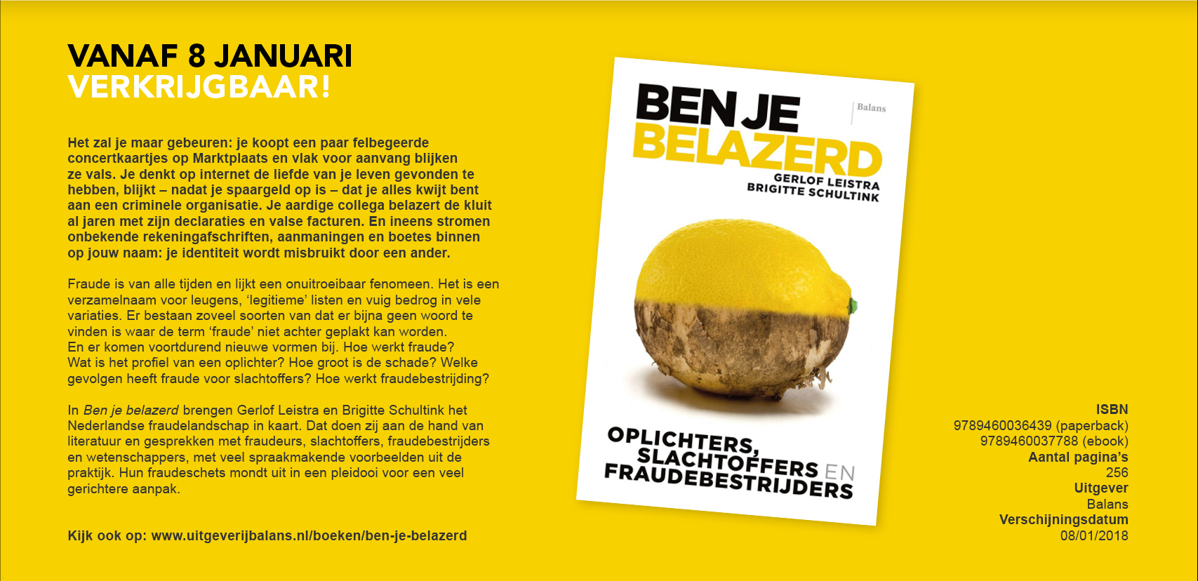 Ben je belazerd. Vanaf 8 januari verkrijgbaar!